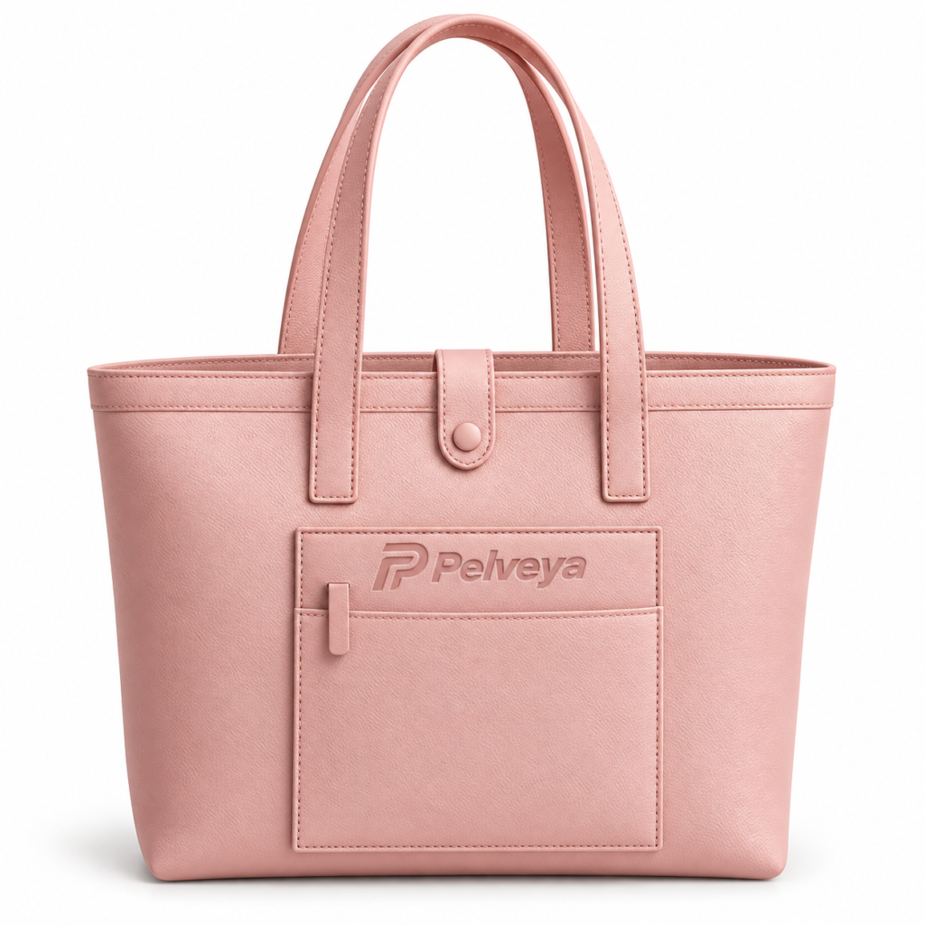 Pelveya Women’s Pink Front Pocket Medium Tote Bag