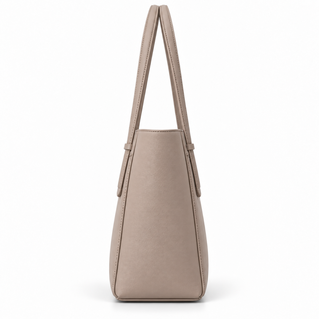 Pelveya Women’s Taupe Twin Zip Detail Medium Tote Bag